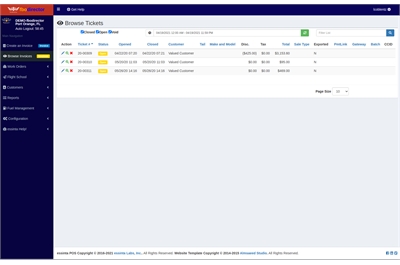 FBO Director Browse Invoices Page Screen Capture